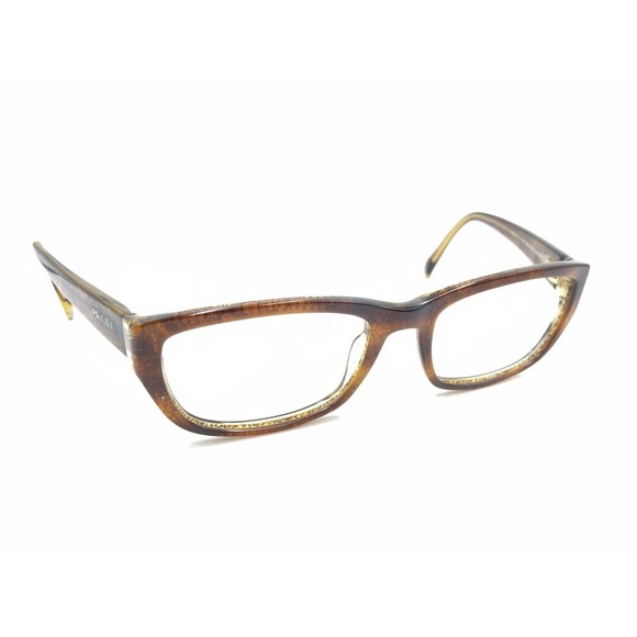 Prada VPR 18O BF4-1O1 Brown Rectangle Eyeglasses Frames 52-18 135 Italy Designer - Picture 1 of 12